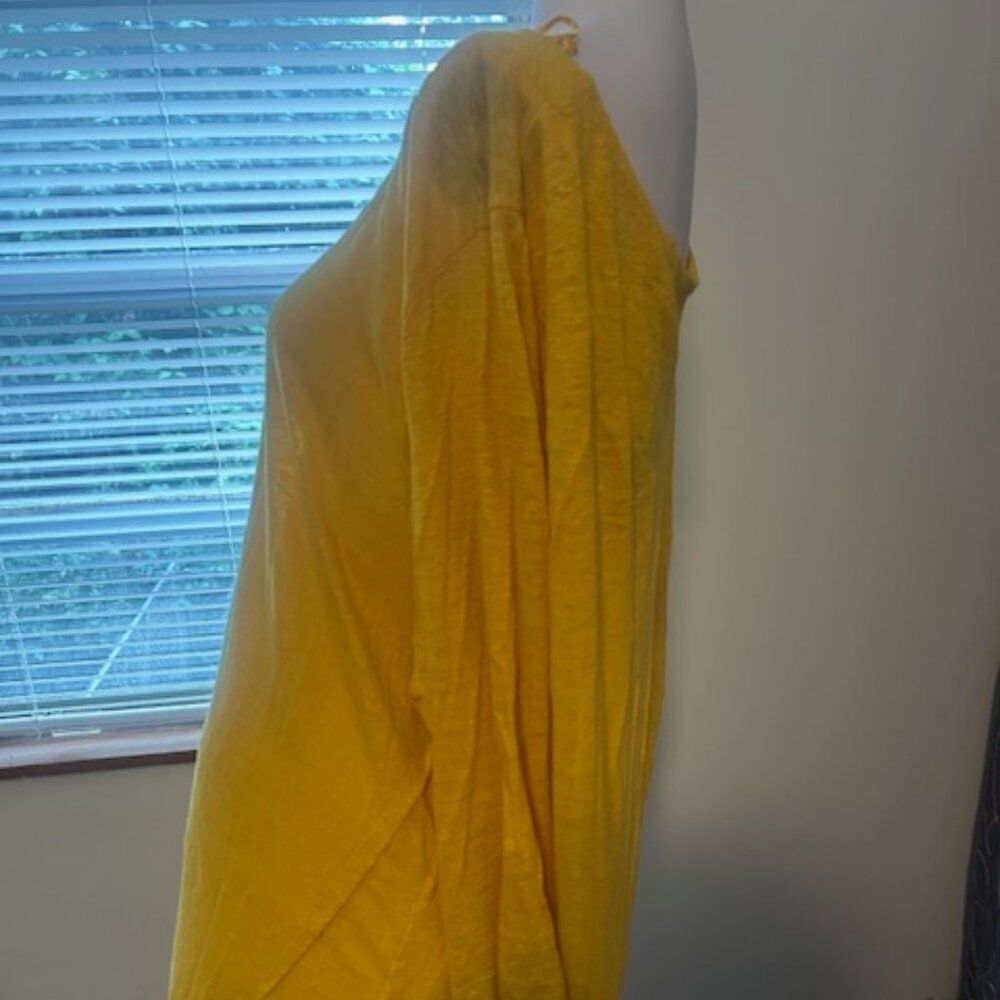 Sigrid Olsen Yellow/Gold Linen tunic, size 3X - Picture 2 of 5